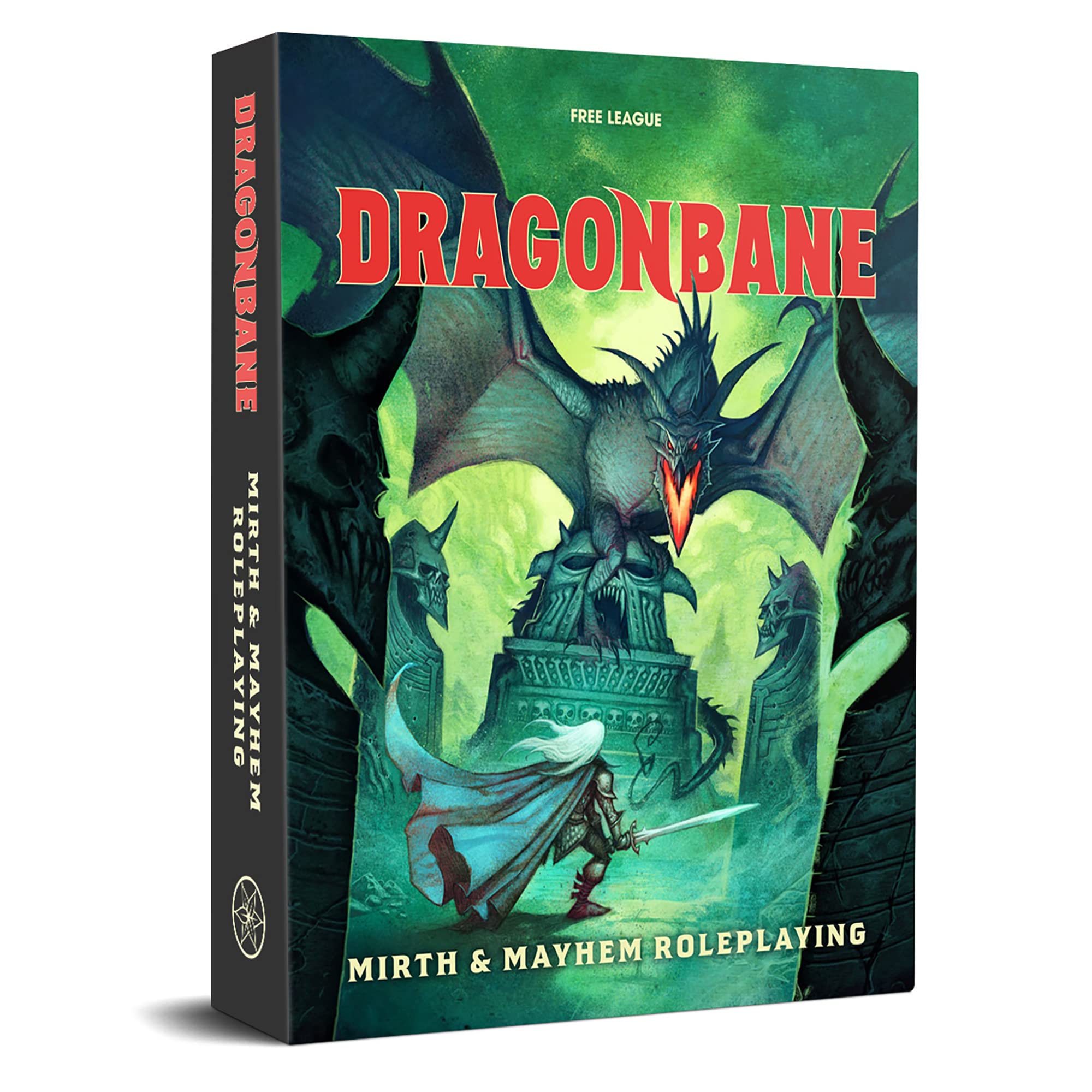 Free League Dragonbane box front invites quick-start adventures for new players.