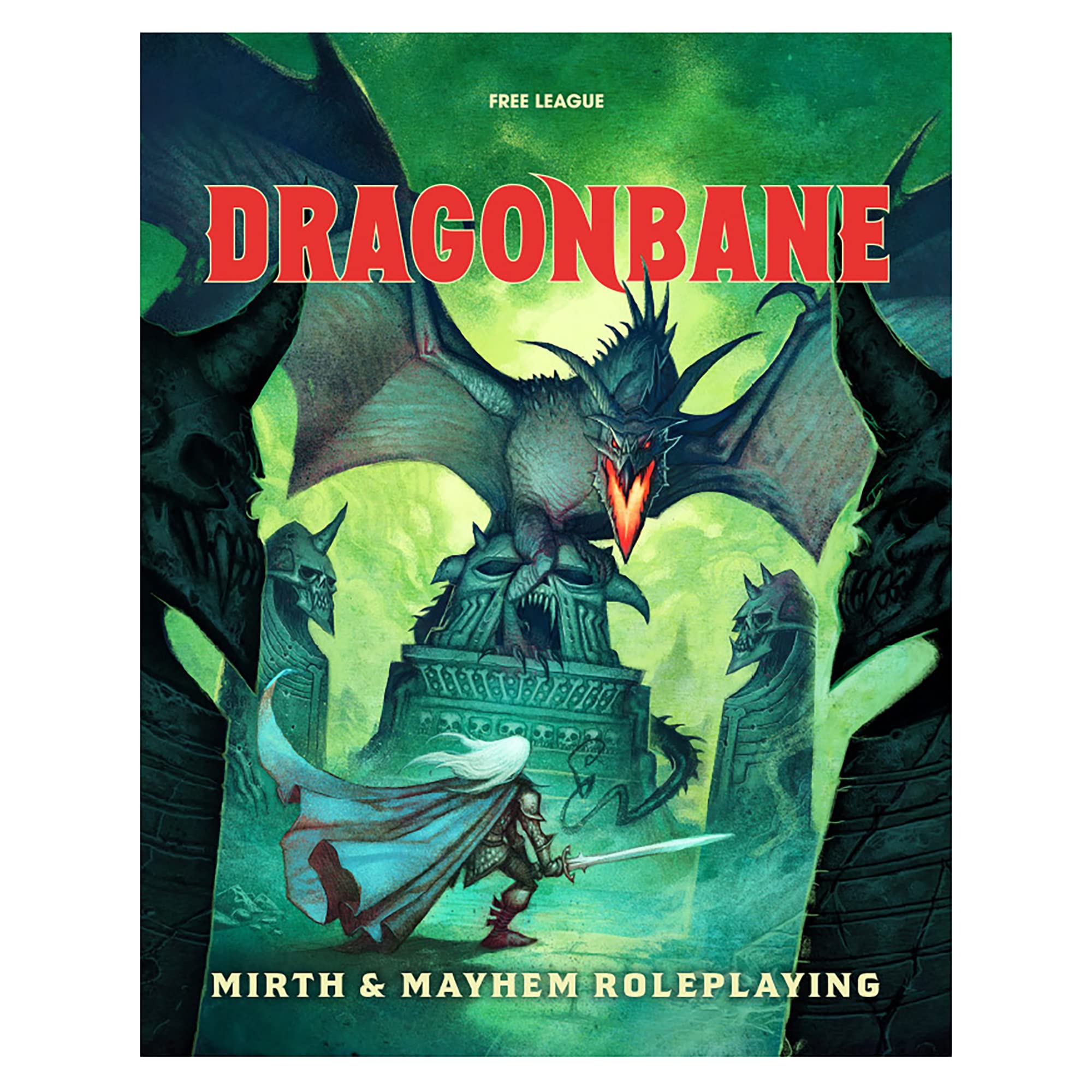 Free League Dragonbane game mat supports tactical positioning with vibrant art.