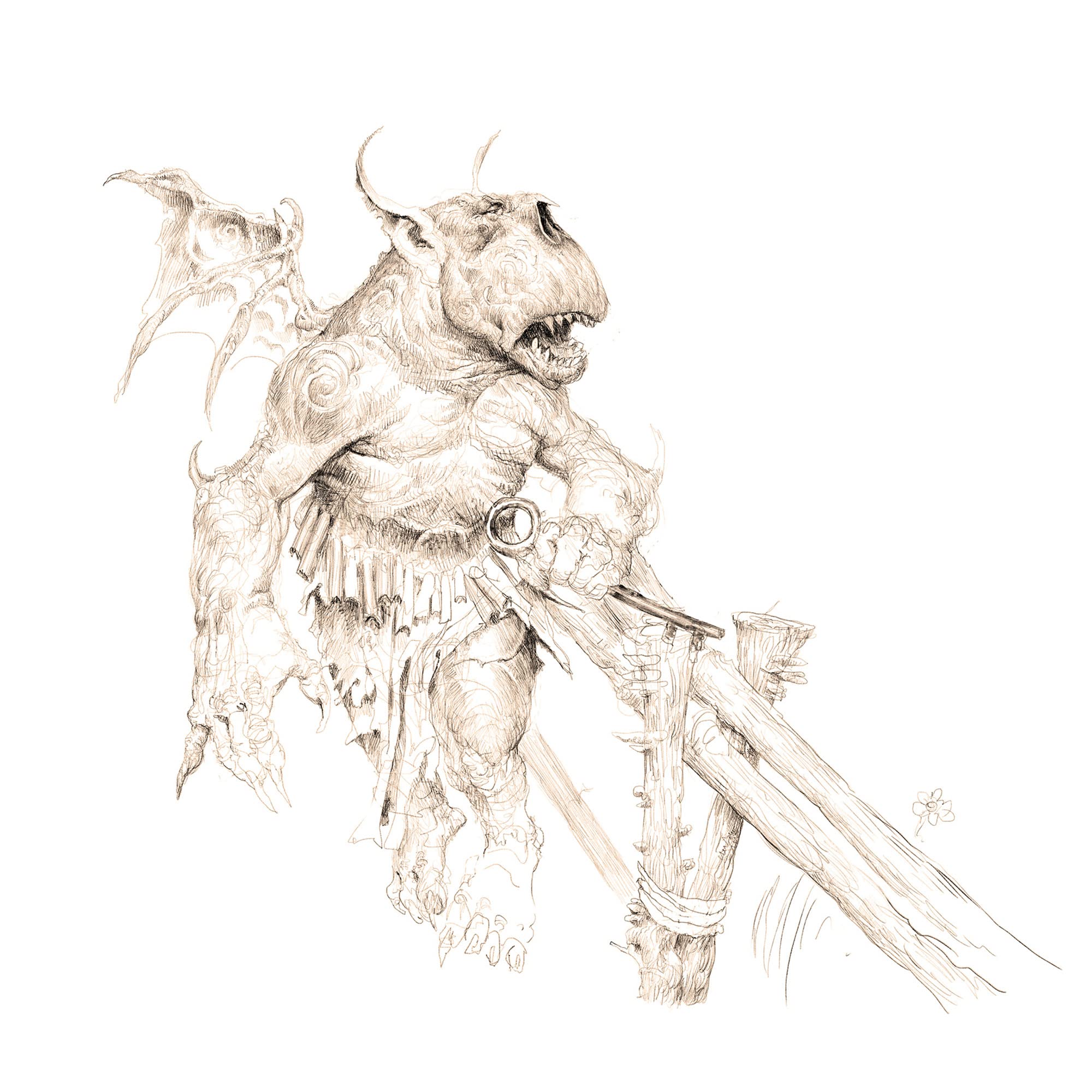 Free League Forbidden Lands Book of Beasts Amphibian illustration, vivid encounter ideas.