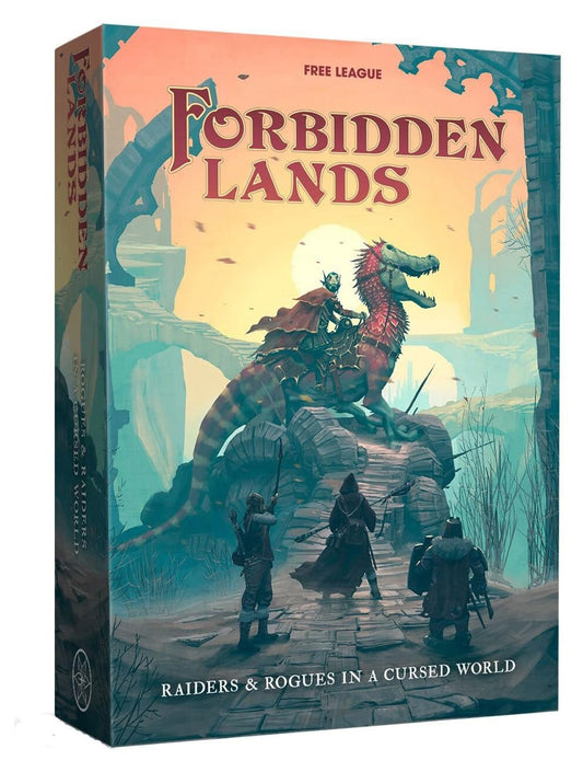 Free League Forbidden Lands Core Box Player's Manual cover with faux leather, durable for long campaigns.