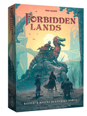 Free League Forbidden Lands Core Box Player's Manual cover with faux leather, durable for long campaigns.