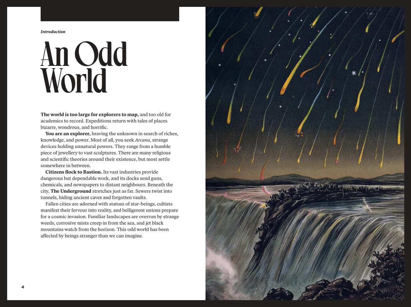 Free League Into The Odd Remastered art spreads highlight vibrant pages for immersive campaigning