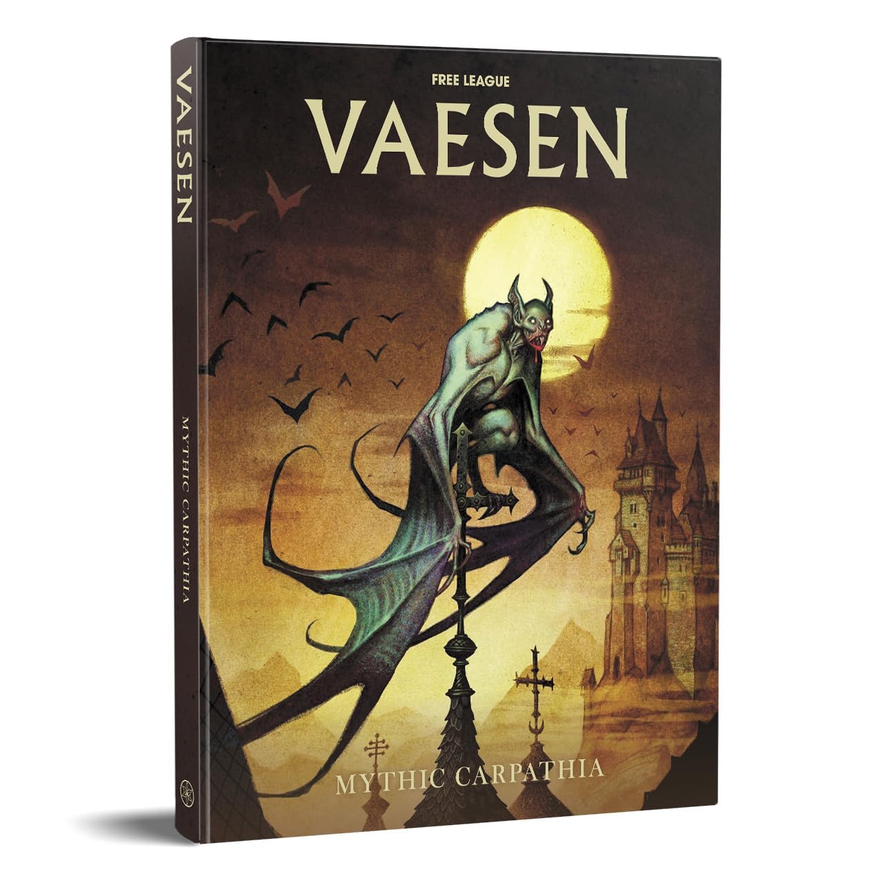 Free League Vaesen Mythic Carpathia cover showing atmospheric map and art