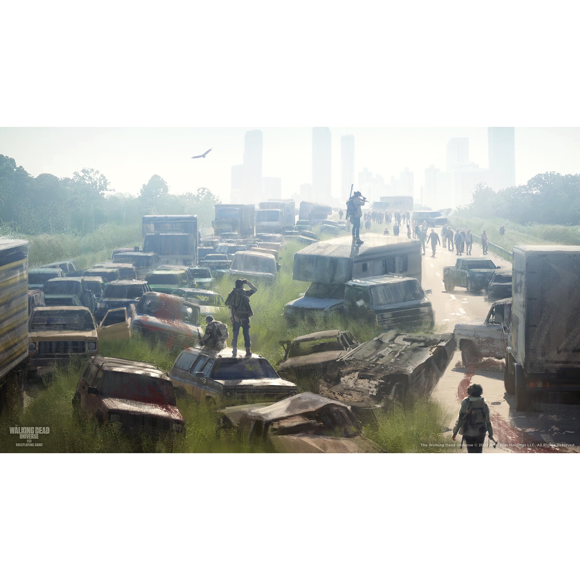 Free League Walking Dead Core Rules character-creation illustration guiding players through choices