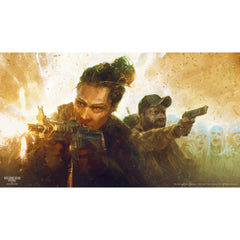 Free League Walking Dead Core Rules tabletop-setup with dice and maps