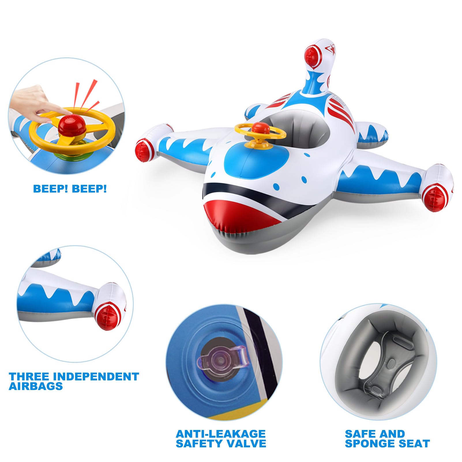 Free Swimming Baby Swimbobo horn and steering wheel for interactive water play.