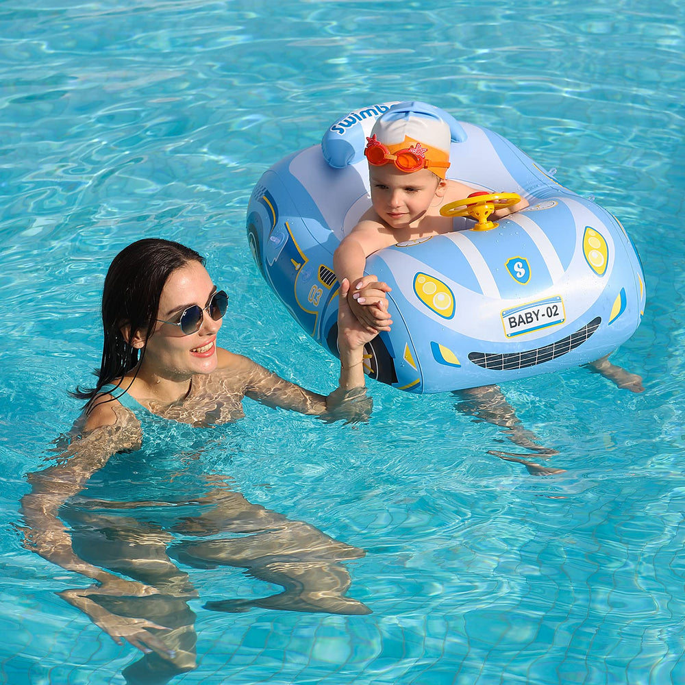 Free Swimming Baby Swimbobo toddler float with smooth leg holes for safe water sessions.