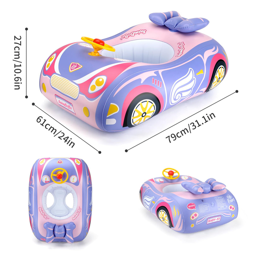 Free Swimming Baby Swimbobo inflatable uses a straw for quick inflate and deflate, easy to carry