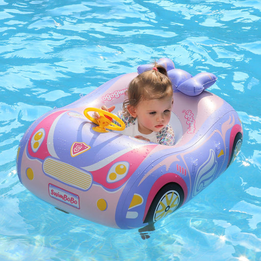 Free Swimming Baby Swimbobo toddler float with seat car providing steady buoyancy for safe water fun