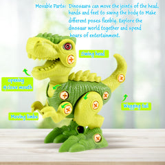 FREE TO FLY cyan velociraptor take-apart toy encourages hands-on building