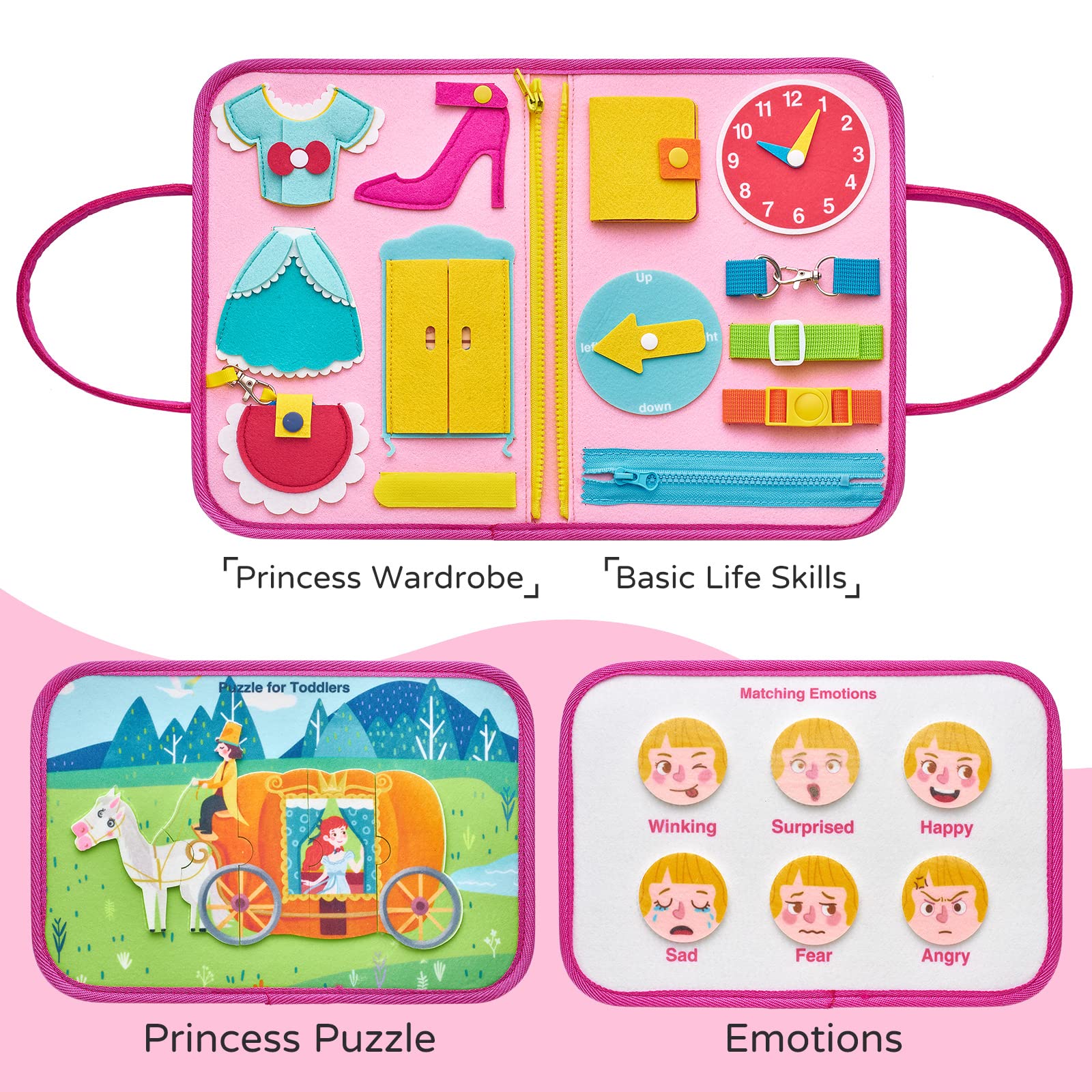 Freebear Busy Board shapes activity builds shape recognition hands-on