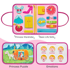 Freebear Busy Board shapes activity builds shape recognition hands-on