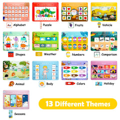 Freebear Busy Book Alphabet page introduces letters with tactile play to boost recognition.