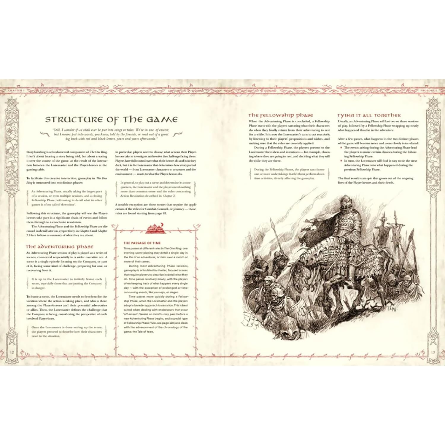 Free League Loremaster guidance image communicates world-building tips for authentic storytelling.