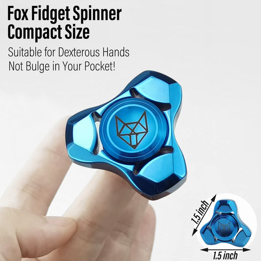 FREELOVE blue spinner side view with heavy spin and tactile feedback