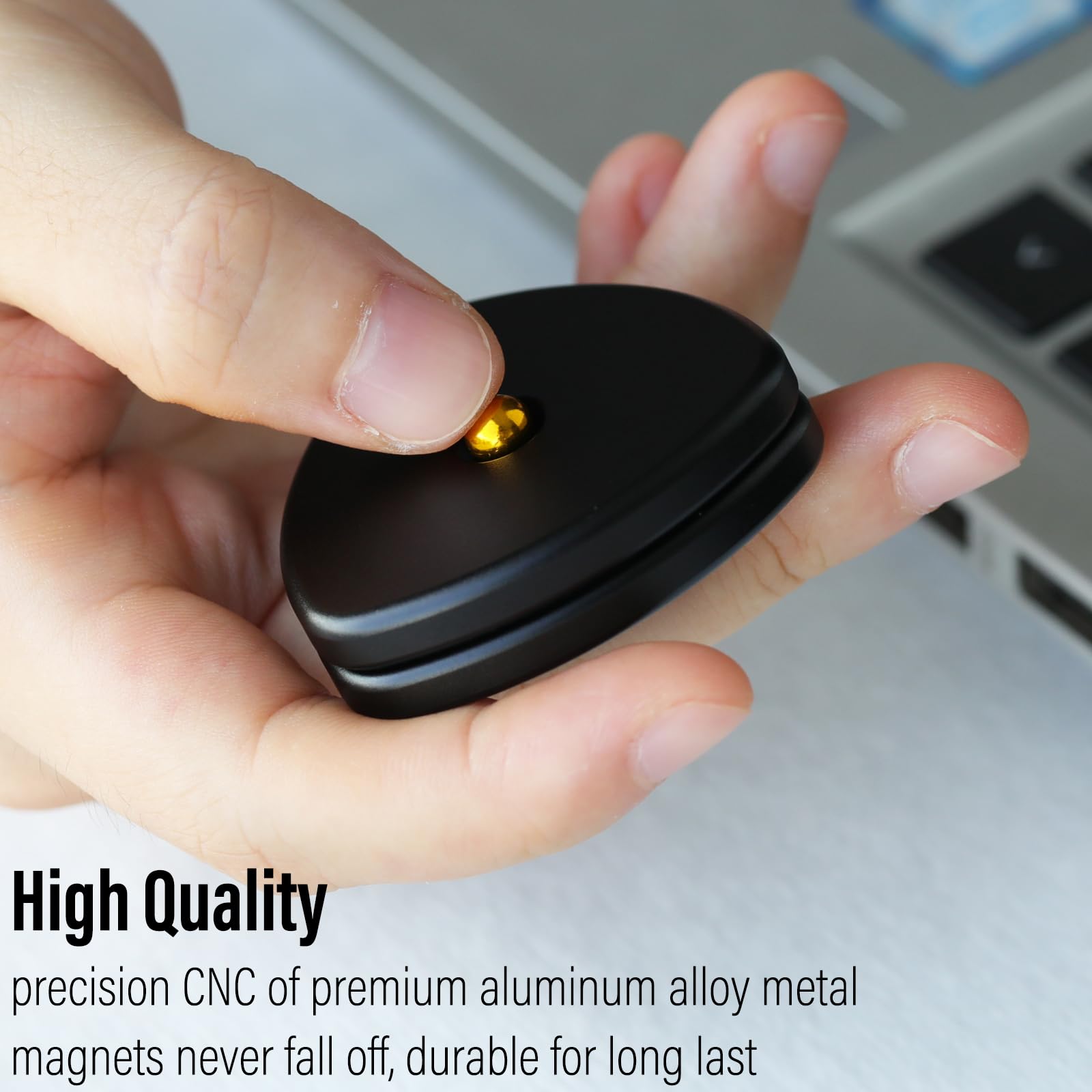 FREELOVE Pivot magnetic fidget slider golden ball click provides tactile feedback.