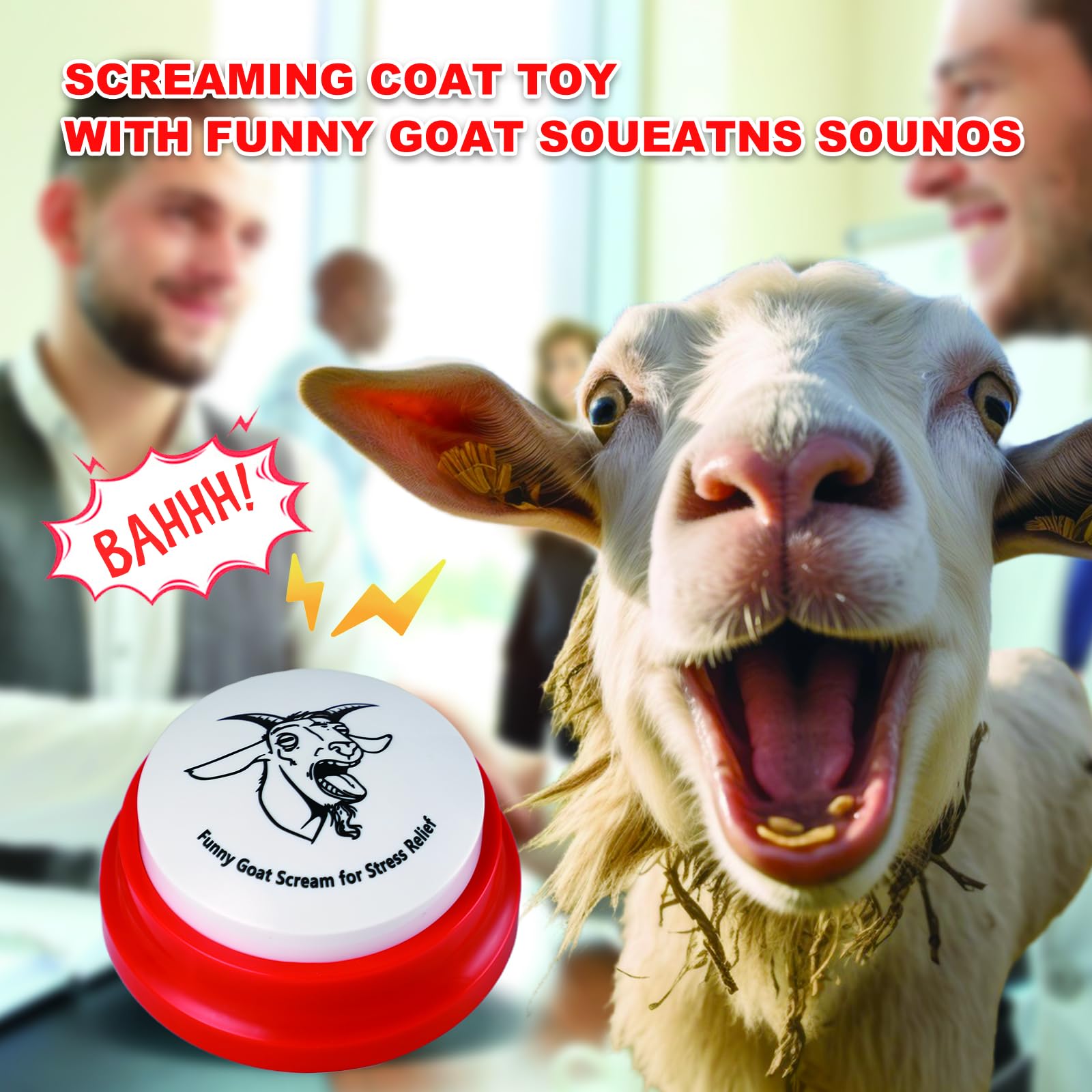Gift-ready packaging of the Freetoes Screaming Goat Button, ideal for gifts