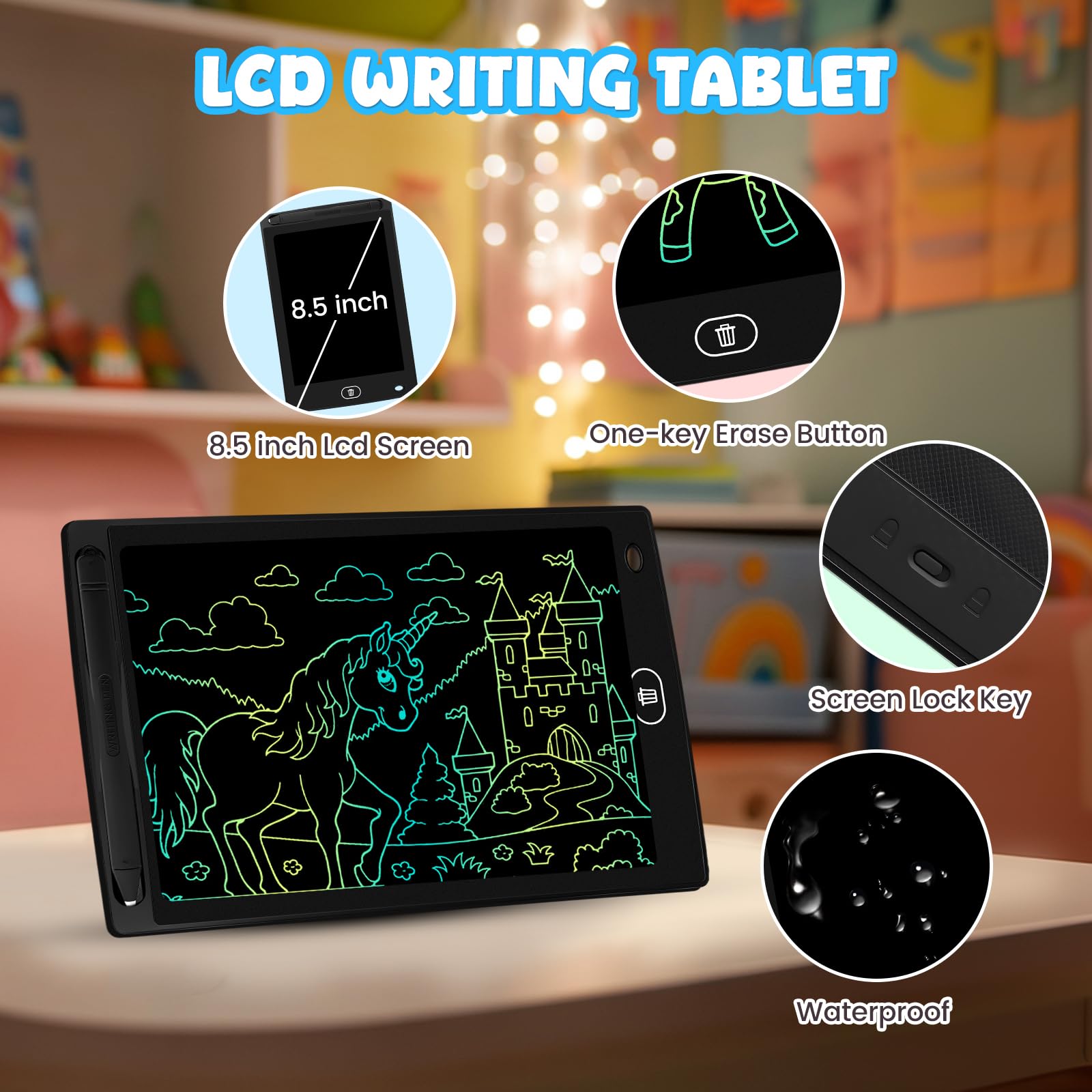 Frelswon erase button front view helps kids restart drawings instantly.