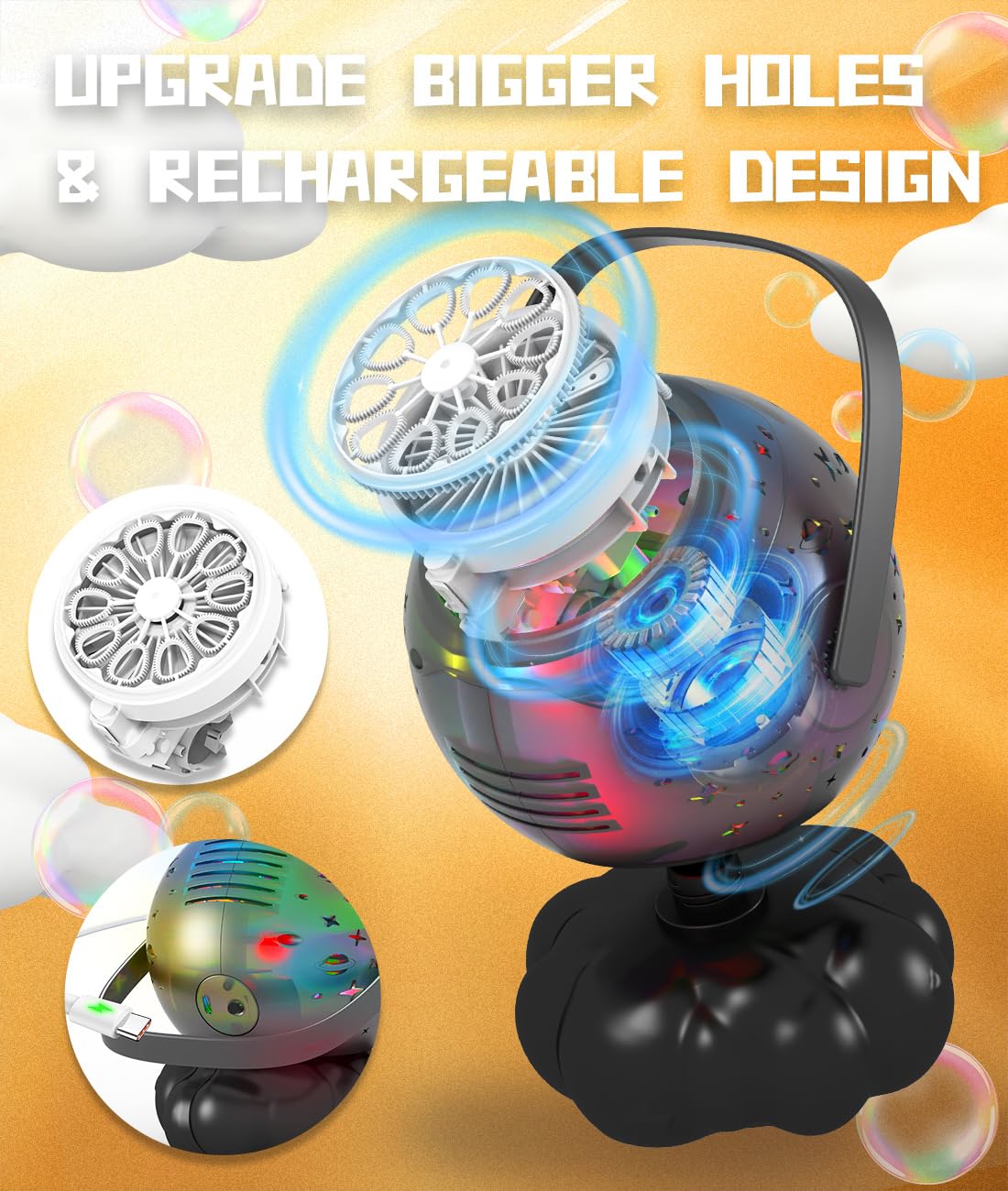 FREQUENT BUBBLES spill-proof design prevents leaks during parties and outdoor adventures