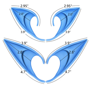 FRESHME blue pixie ears with secure fit when glued for durability