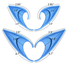 FRESHME blue pixie ears with secure fit when glued for durability