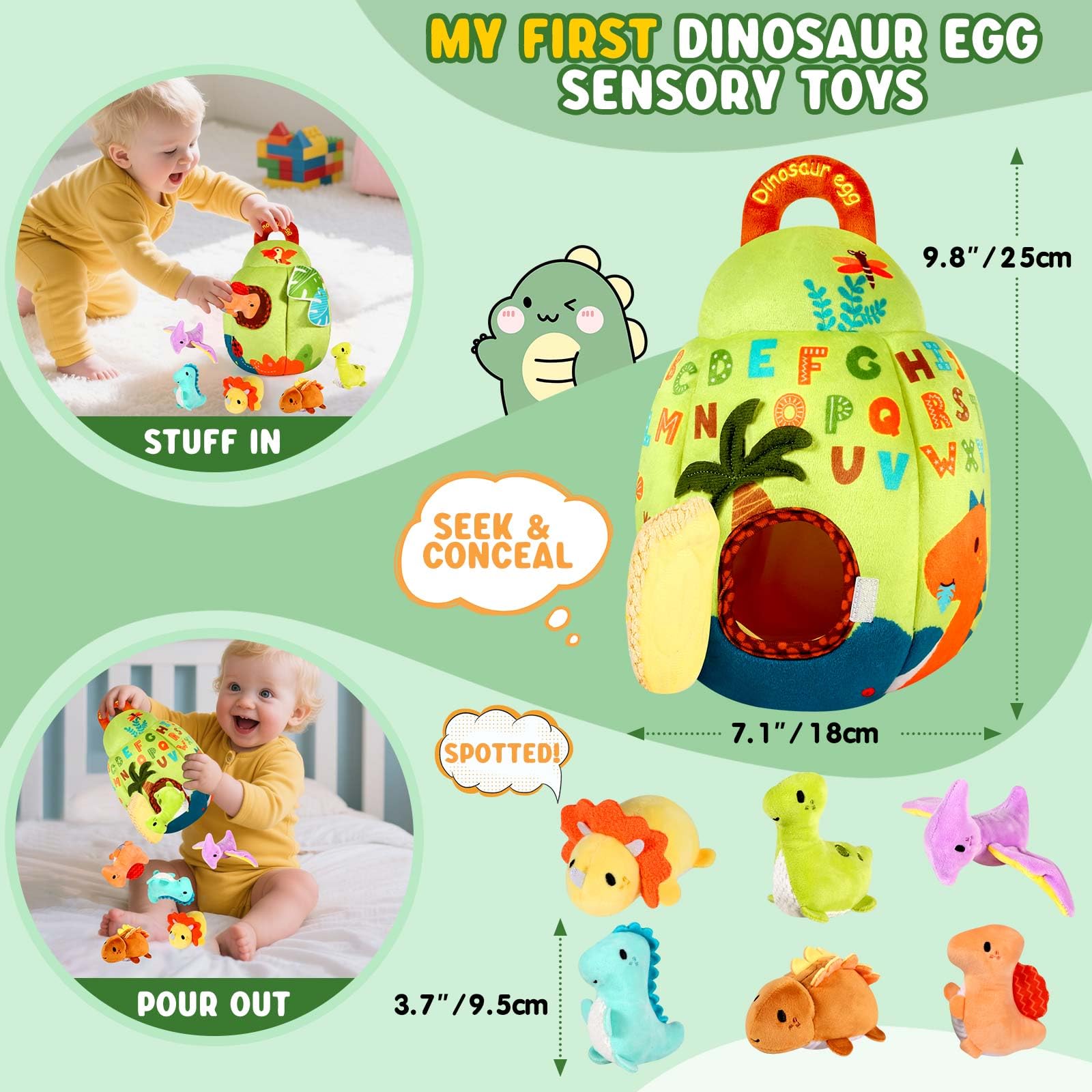 FREYBLI dinosaur egg toy features a squeaker for playful discovery