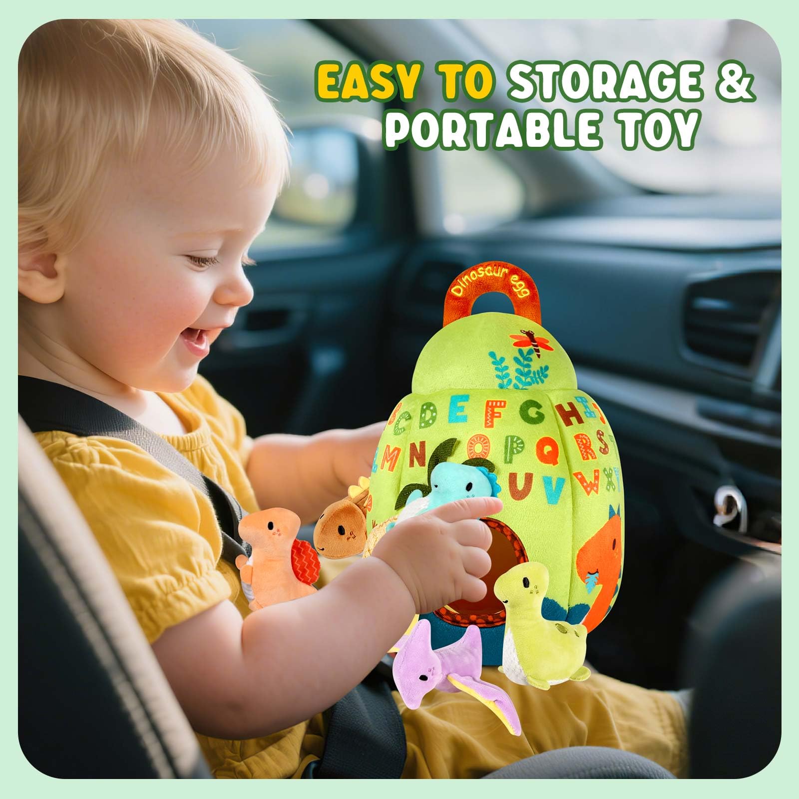 FREYBLI soft plush dinosaur encourages safe, cozy playtime for babies