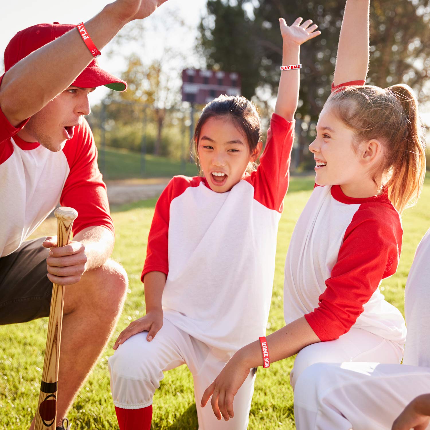 Frienda baseball bracelet one-size-fit-most, flexible fit for different wrists.