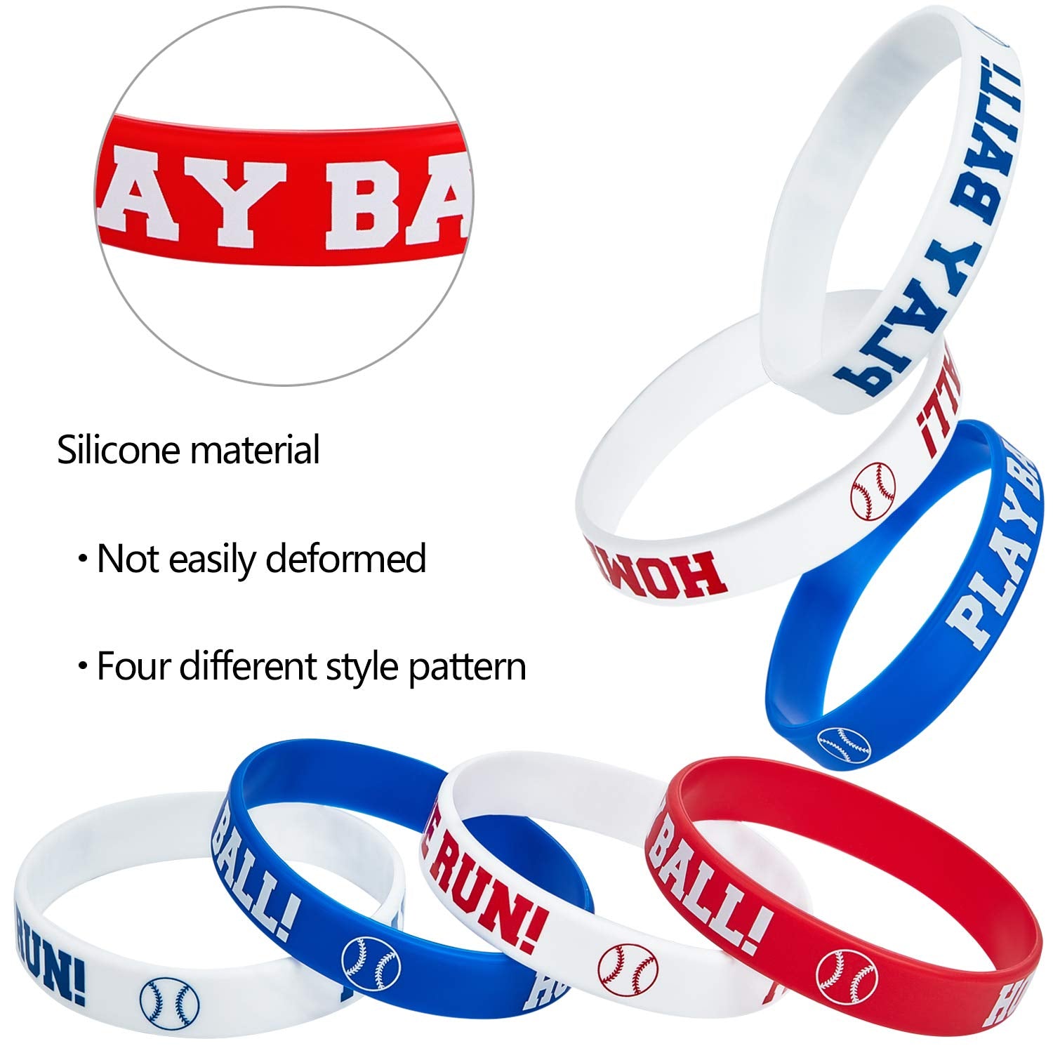 Frienda baseball bracelet red, durable comfort for game day.