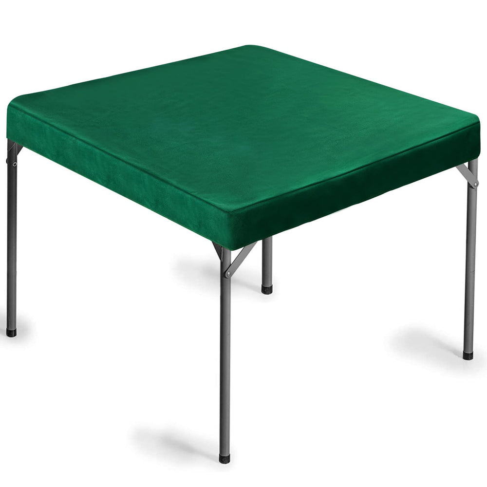 Frienda green felt table cover on a card table creating a smooth gaming surface.