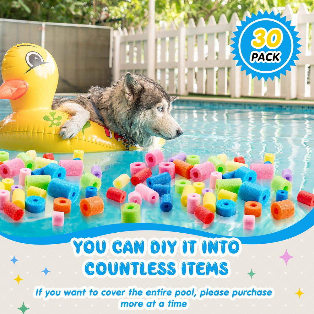 Frienda pool noodle bits as vibrant party decor accents