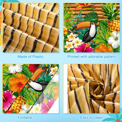Frienda tropical tablecloth is waterproof for outdoor gatherings.