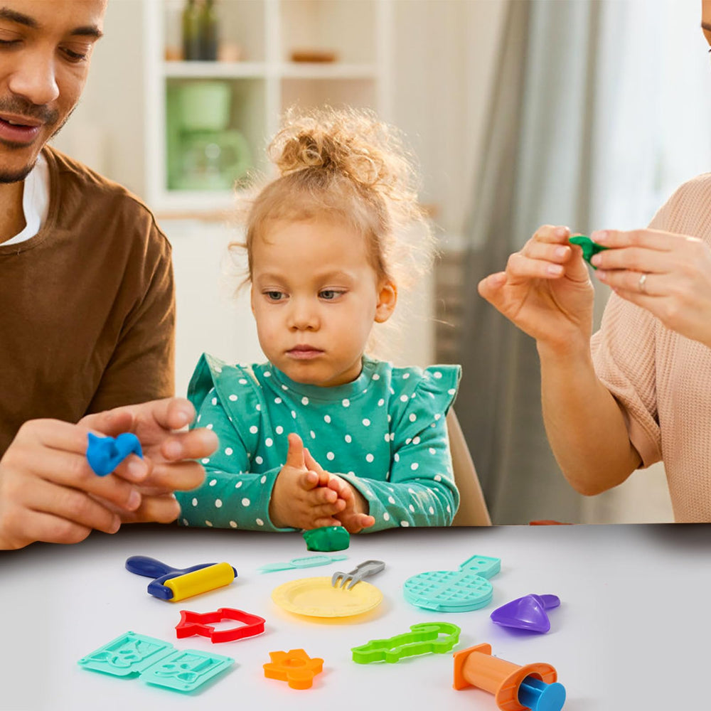 FRIMOONY dough tools set educational activity supports fine motor skill practice.