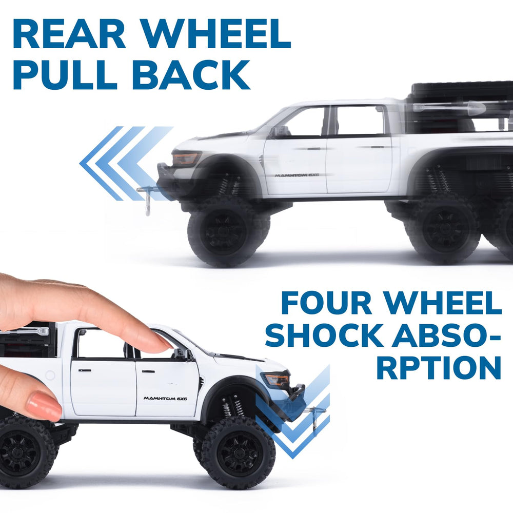 FRJV Mammoth 1/24 diecast pickup open doors reveal accessible features for imaginative scenarios.