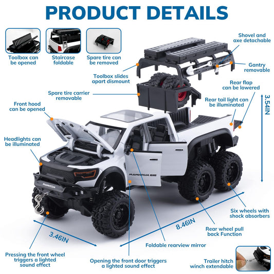 FRJV Mammoth 1/24 diecast pickup side view highlights authentic design for car-loving kids.