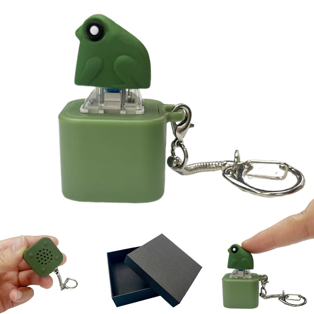 Frog Croaking keychain with compact design provides portable sensory relief on the go.