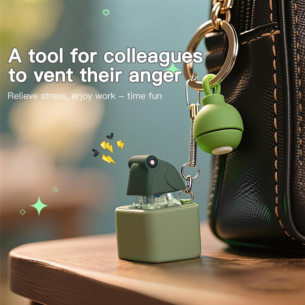 Frog Croaking keychain press sound delivers a clear quack to ease tension.