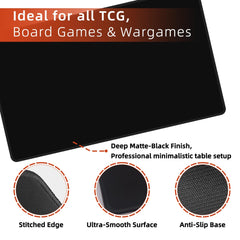 FROGIGO Classic Black Playmat non-slip base keeps cards and mats stable for focused play.