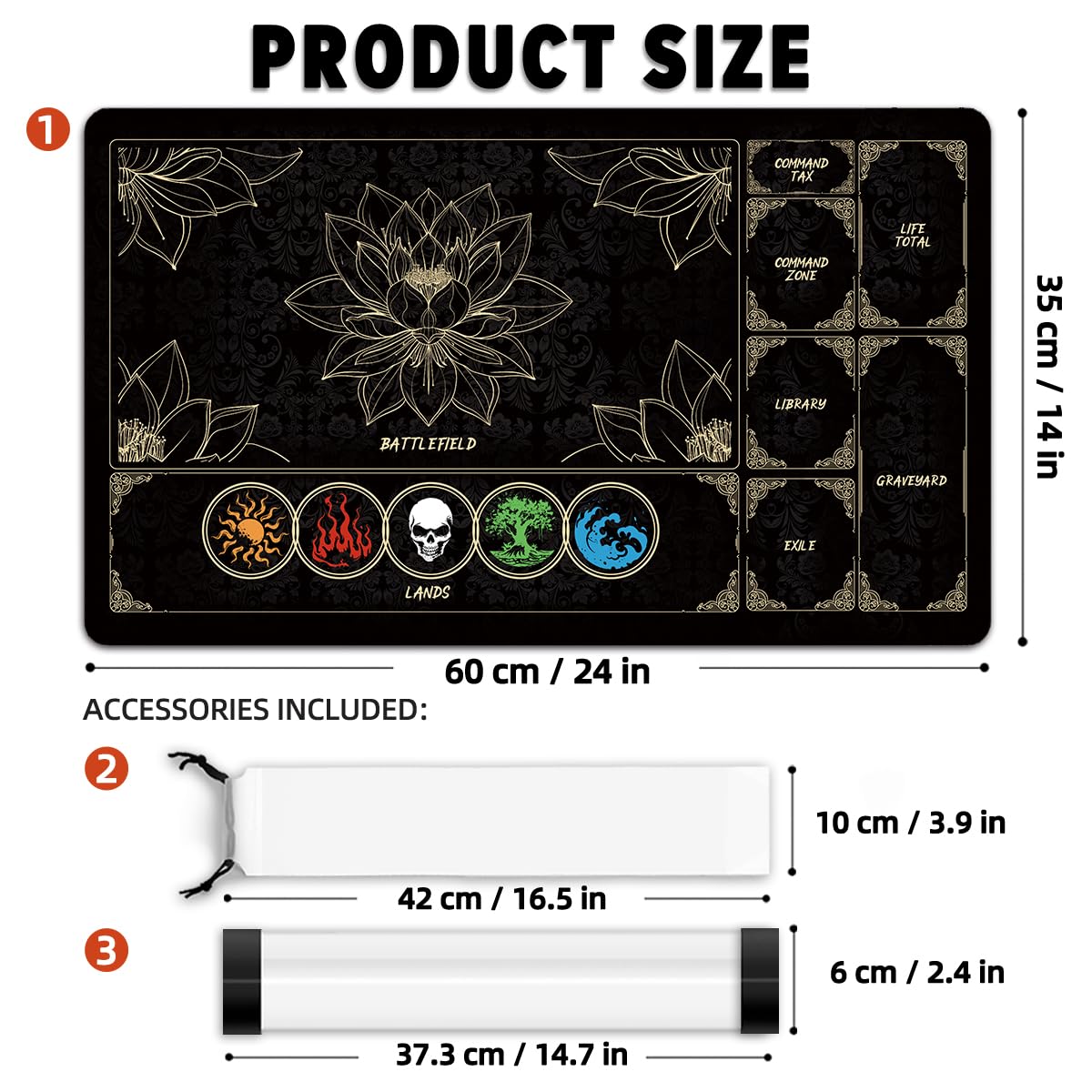 Close-up of lotus artwork on FROGIGO MTG playmat for immersive visuals