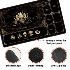 FROGIGO MTG playmat with stitched edges for durability.