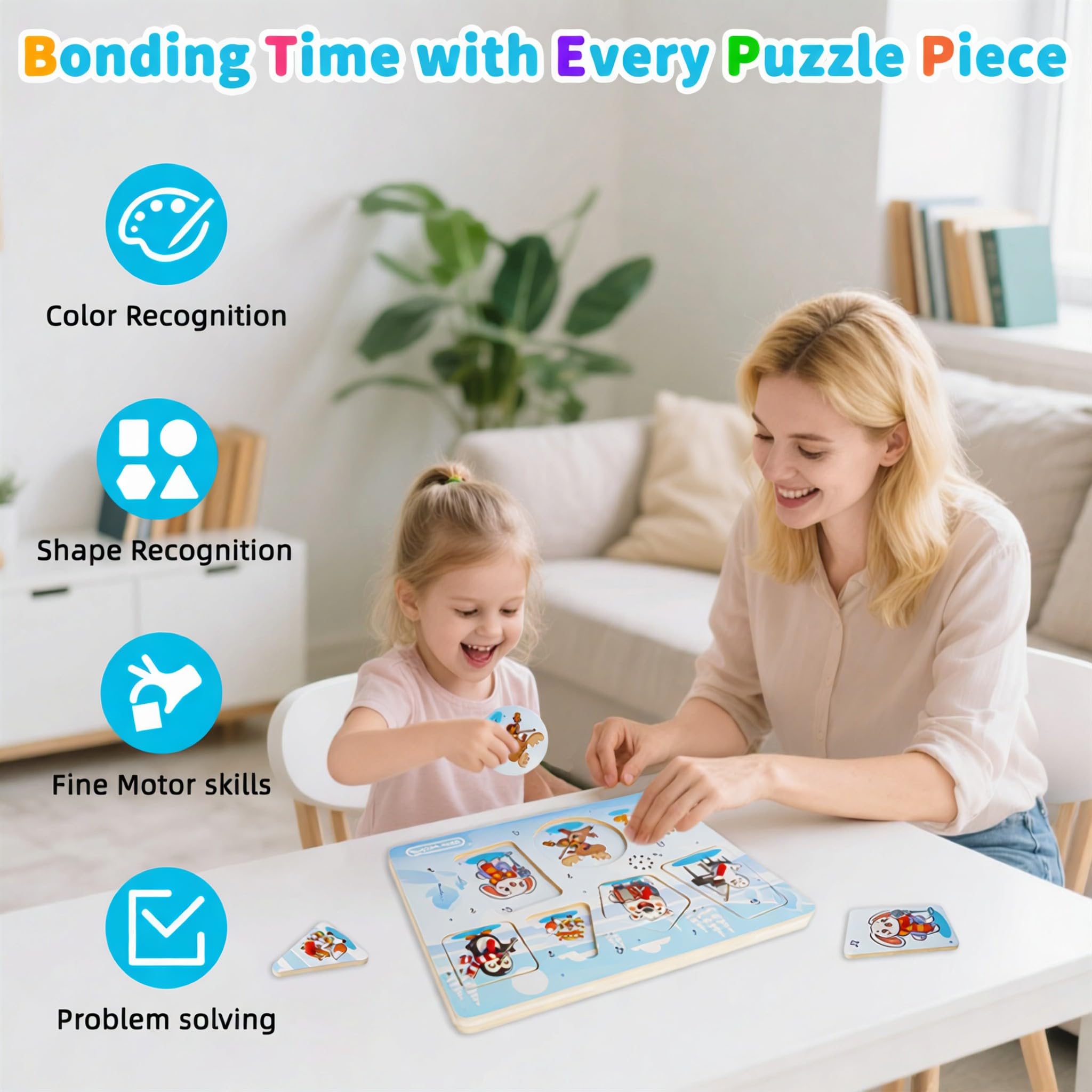FROM ONE bright animal puzzle uses child-safe paints for lasting use.