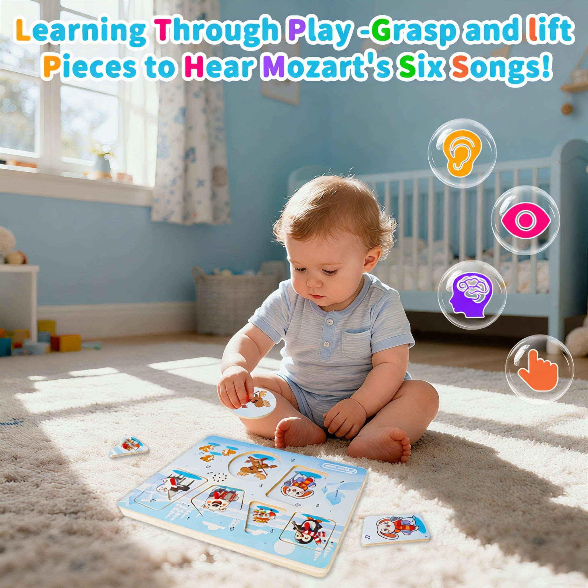 FROM ONE durable wooden puzzle withstands drops and daily toddler use.