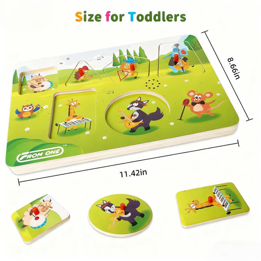 FROM ONE sound puzzle with Beethoven melodies—calming, screen-free play that fosters auditory recognition.