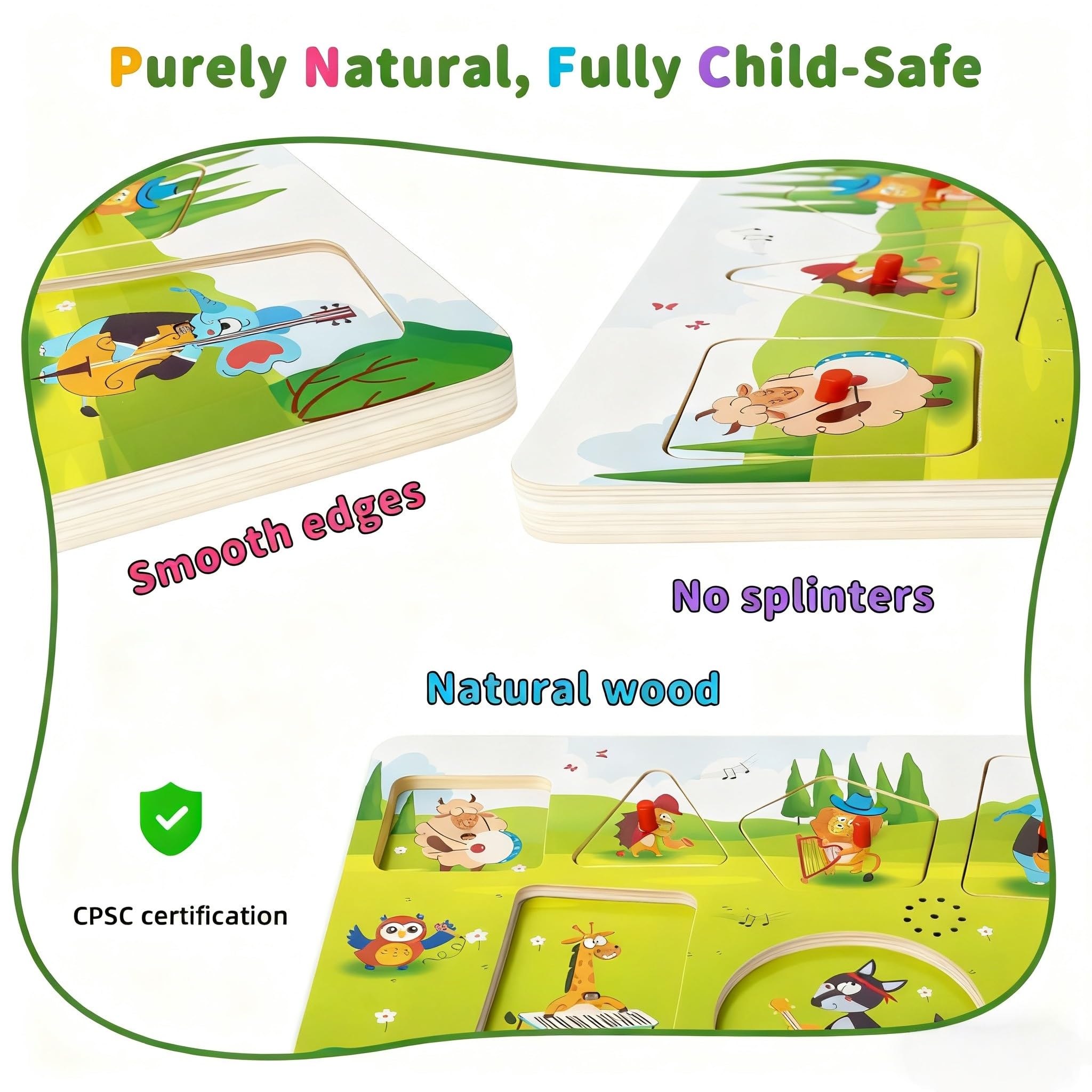 FROM ONE toddler puzzle with big knobs—easy grasp for developing fine motor skills.