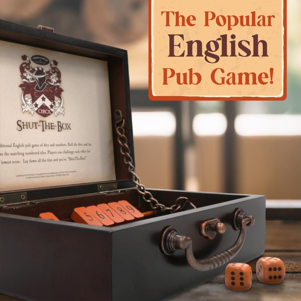 Front Porch Classics Circa Shut the Box table setup creates cozy family game nights
