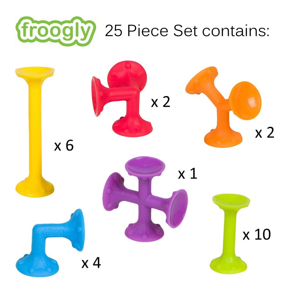 Froogz Froogly vibrant shapes support creative exploration during bath time.