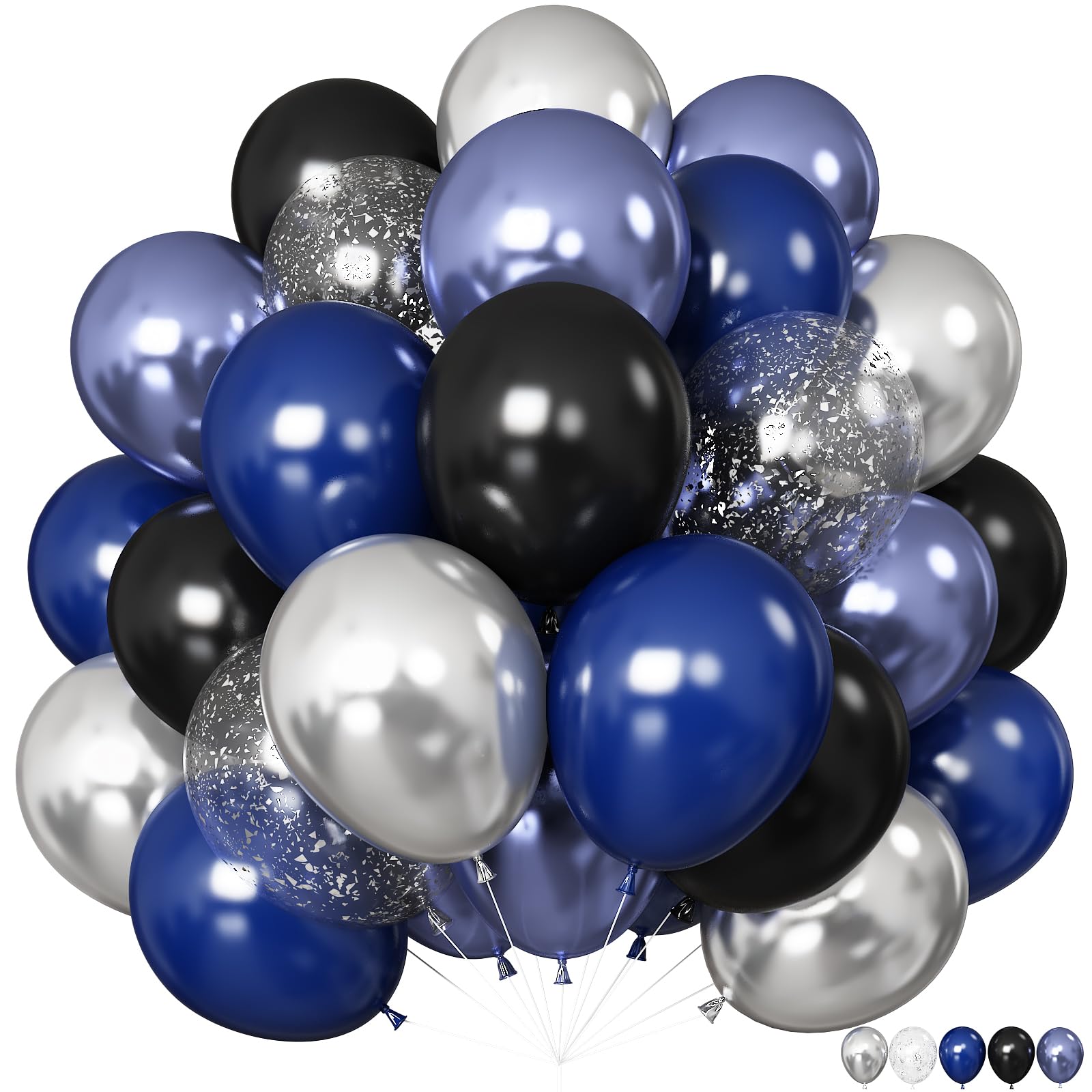 Froova 12in dark blue balloons for graduation décor and bold accents.