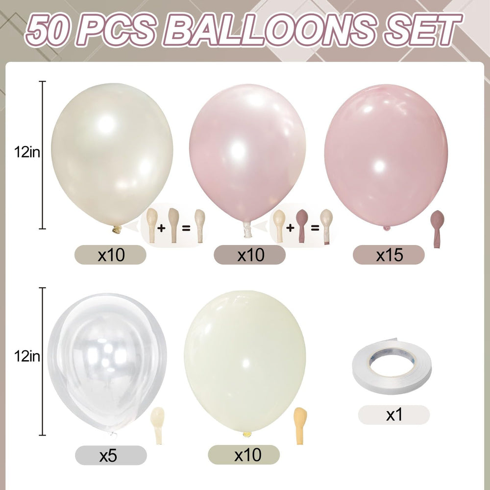 Froova double-stuffed pearl dusty pink balloons for elegant displays.