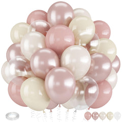 Froova dusty pink balloons, 12 inch pack for soft pastel party decor.