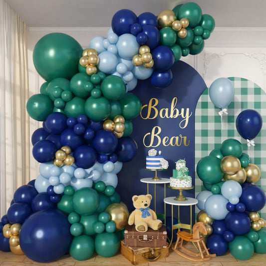Froova Green-Navy Balloon Arch Kit main view for elegant party backdrops.